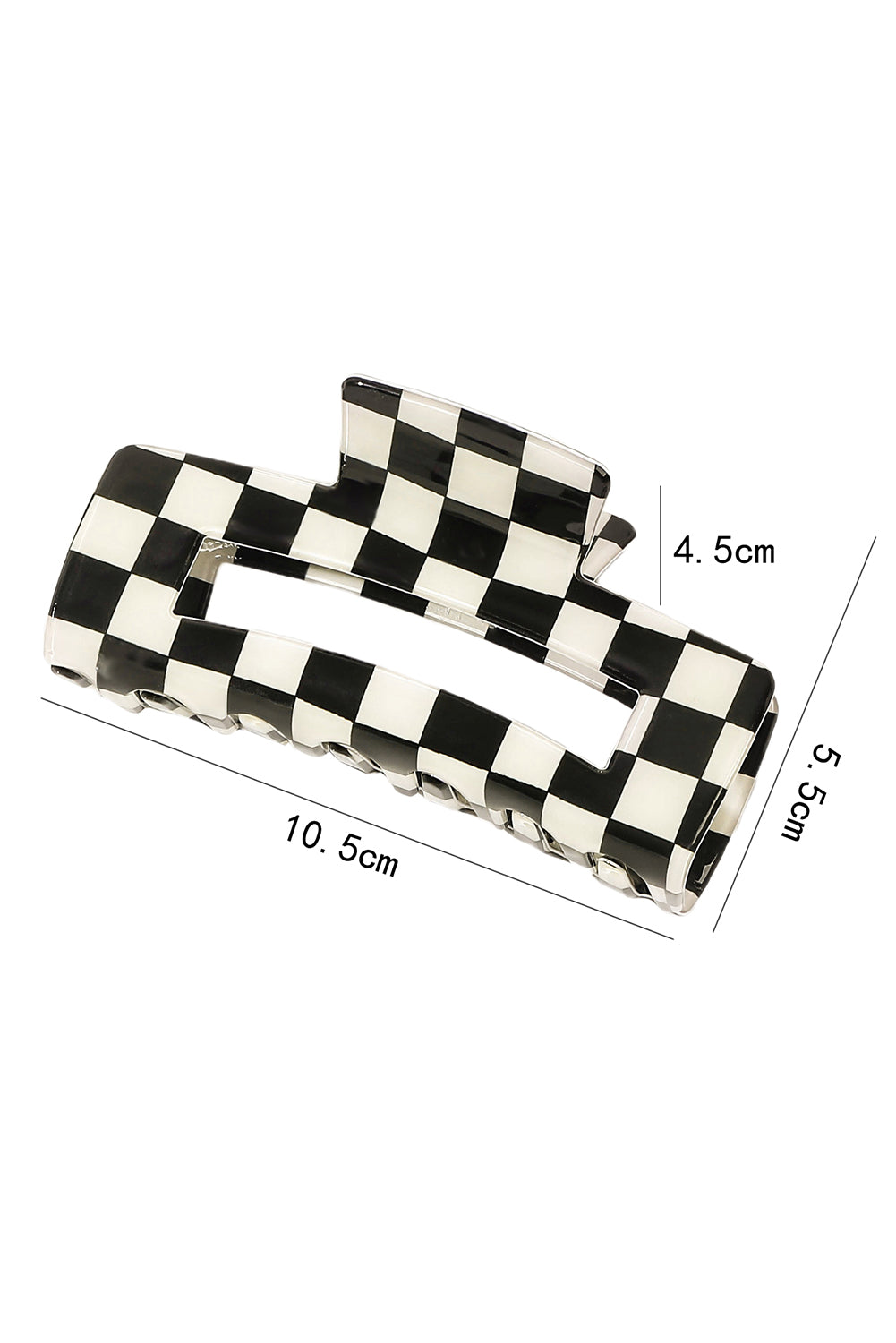 Light Green Checkered Print Hollow Out Hair Clip