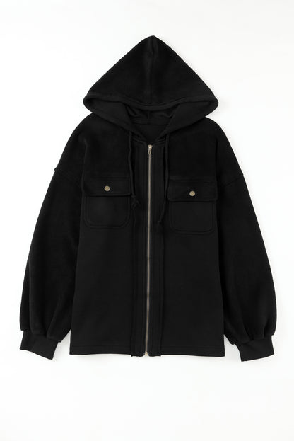 Hoodie Jacket with Flap Pockets