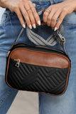 Black Quilted Faux Leather Crossbody Bag