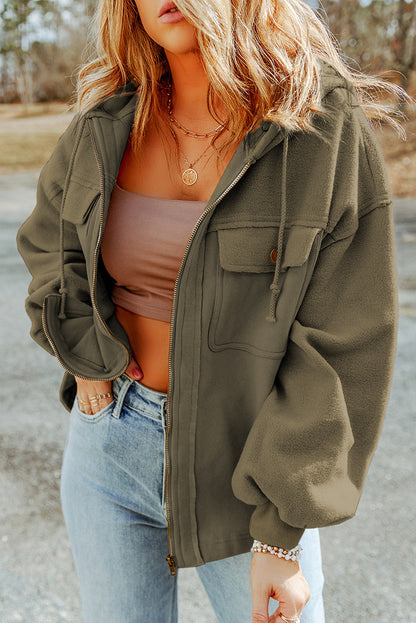 Hoodie Jacket with Flap Pockets