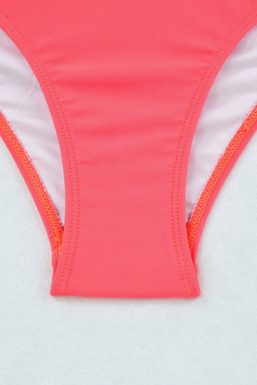 Pink Scalloped Sleeveless High Waisted Two Piece Swimsuit