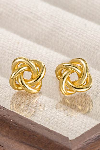 Gold Minimalism Knotted Stud Earrings