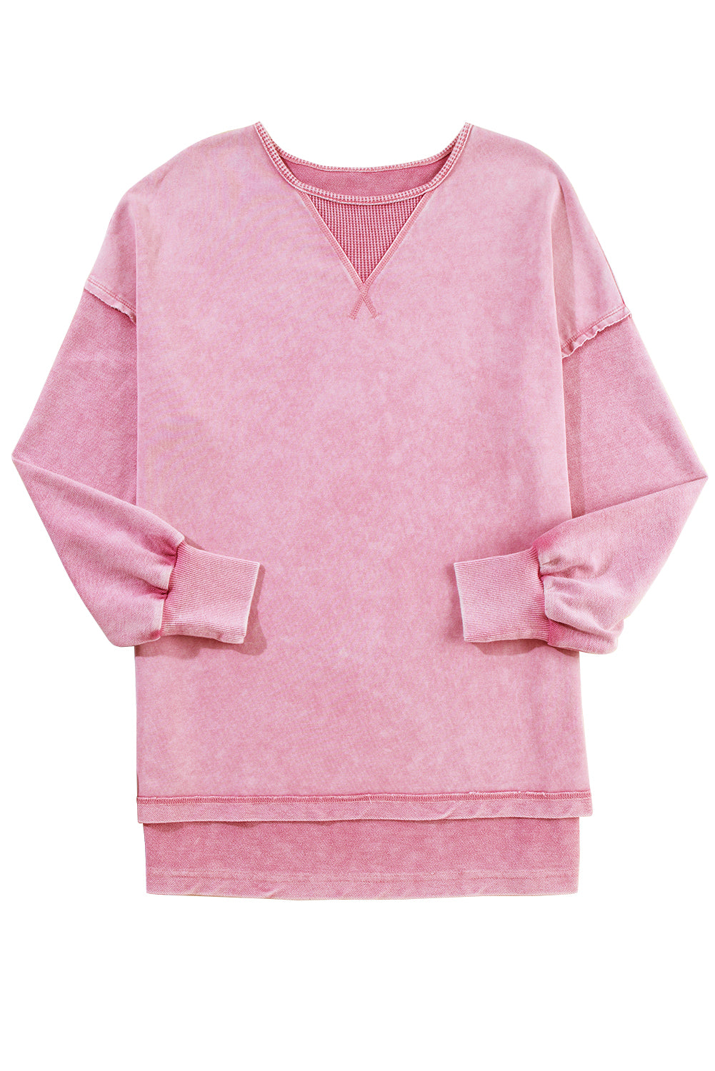 Orchid Petal Mineral Wash Drop Shoulder Oversized Sweatshirt