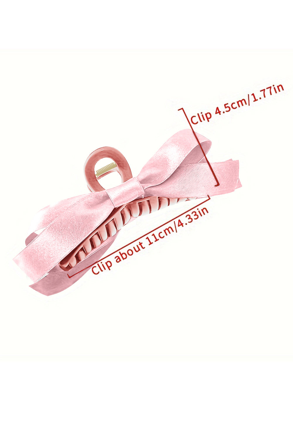 Fiery Red Solid Color Ribbon Bow Decor Hair Clip