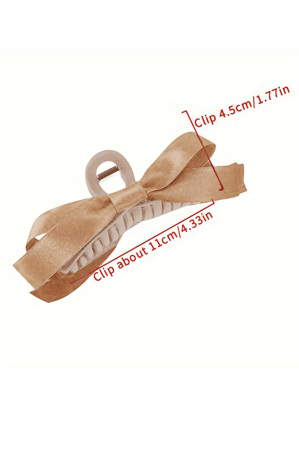 Fiery Red Solid Color Ribbon Bow Decor Hair Clip