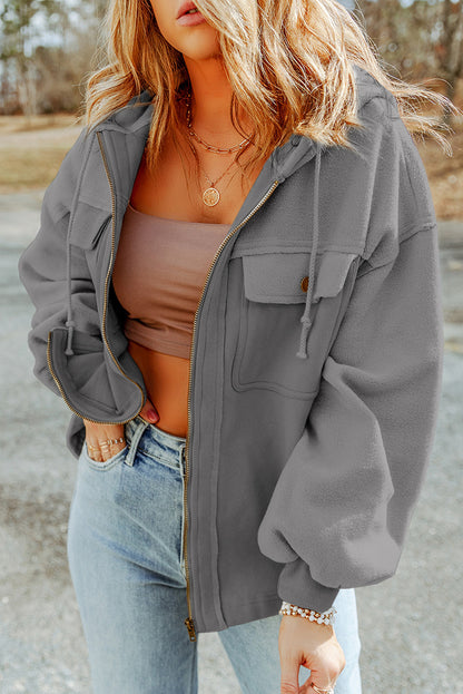 Hoodie Jacket with Flap Pockets