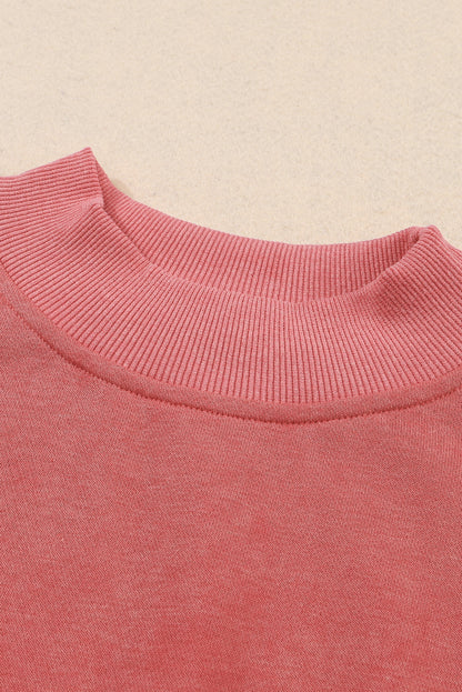 Green Light Plain Washed Drop Shoulder Pullover Sweatshirt