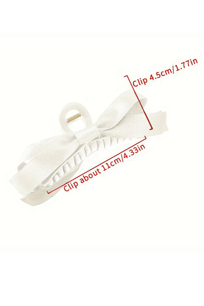 Fiery Red Solid Color Ribbon Bow Decor Hair Clip